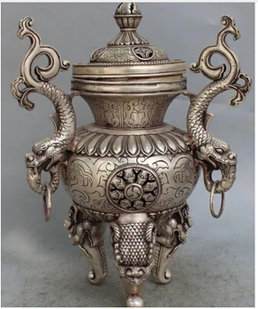 Copper Brass CHINESE crafts decor Asian tiendas bronce Tibet Silver 12 "Plata Auspicioso Bestia Quemador Incienso Incensario
Copper Brass CHINESE crafts decor Asian tiendas bronce Tibet Silver 12 "Plata Auspicioso Bestia Quemador Incienso Incensario