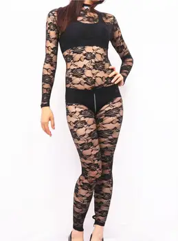 Women Lady Sexy Lace Leotard Full Long-sleeved Hollow Body Tight Slim Stretchy Underwear Siamese Zipper See Through
Women Lady Sexy Lace Leotard Full Long-sleeved Hollow Body Tight Slim Stretchy Underwear Siamese Zipper See Through