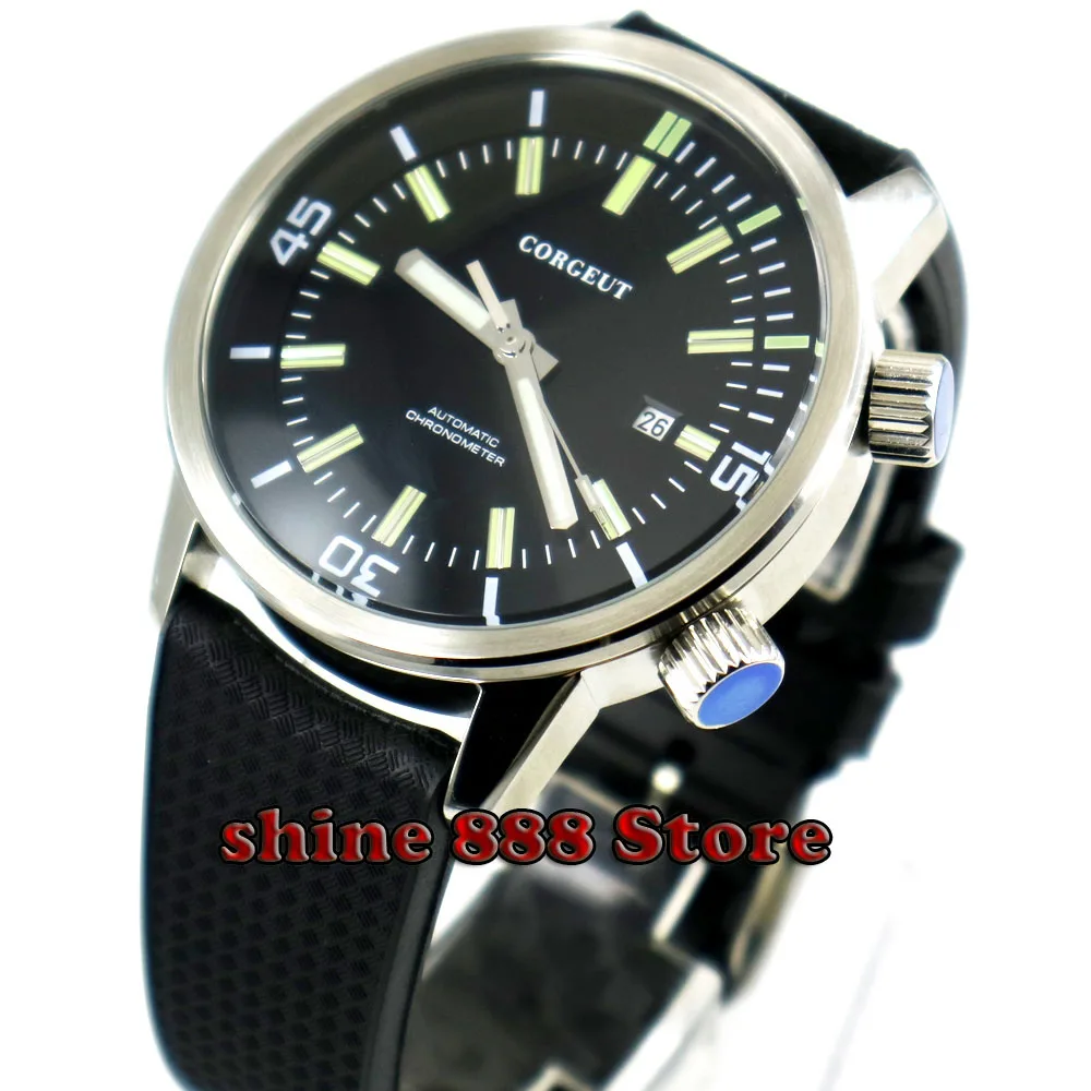 Corgeut 45mm Automatic Luminous Black Dial Rubber Strap white hands Men's Wristwatch big watch
Corgeut 45mm Automatic Luminous Black Dial Rubber Strap white hands Men's Wristwatch big watch