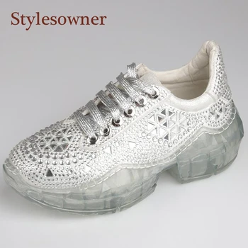 Hottest Selling Full Rhinestone Sneakers Bling Bling Jelly Bottom Lace Up Spring Autumn New Chaussures Femme Lady 4 color Pink
Hottest Selling Full Rhinestone Sneakers Bling Bling Jelly Bottom Lace Up Spring Autumn New Chaussures Femme Lady 4 color Pink