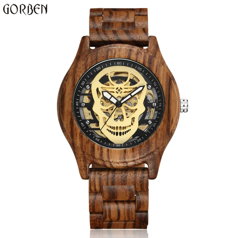 2018 Fashion Mechanical Watch Men Full Wooden Skull Hollow Dial Steampunk Automatic Self-Wind Male Wristwatch relogio masculino
2018 Fashion Mechanical Watch Men Full Wooden Skull Hollow Dial Steampunk Automatic Self-Wind Male Wristwatch relogio masculino