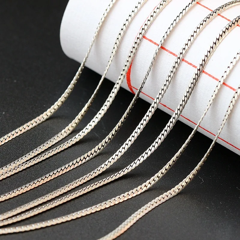 S925 Sterling Silver Jewelry Wholesale Hypoallergenic Retro Thai Silver Necklace Silver Chain Wild Silver Flat Men And Women
S925 Sterling Silver Jewelry Wholesale Hypoallergenic Retro Thai Silver Necklace Silver Chain Wild Silver Flat Men And Women