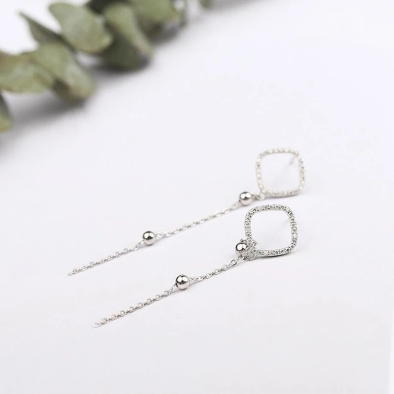 Geometric Square Circle Zircon Models Tassel Fashion Long Gift 925 Sterling Silver Temperament Female Stud Earrings SEA340
Geometric Square Circle Zircon Models Tassel Fashion Long Gift 925 Sterling Silver Temperament Female Stud Earrings SEA340