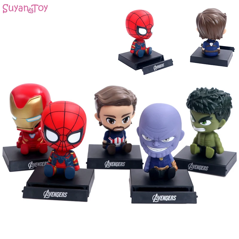 Avengers 3 Infinity War Action Figure Iron Man Thanos Hulk Car Decoration Captain America Spider Shake Head Holder Bracket Toys
Avengers 3 Infinity War Action Figure Iron Man Thanos Hulk Car Decoration Captain America Spider Shake Head Holder Bracket Toys