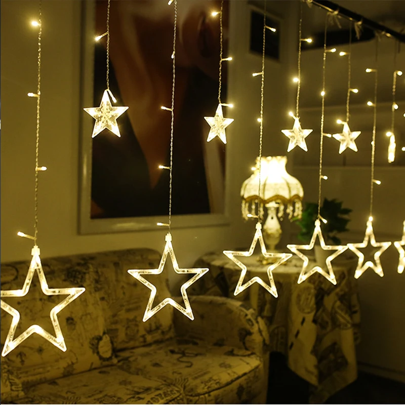 110/220V EU/US LED Christmas Star Garland Curtain Lights Indoor/Outdoor Wedding String Fairy Lights For Holiday Wedding Decor
110/220V EU/US LED Christmas Star Garland Curtain Lights Indoor/Outdoor Wedding String Fairy Lights For Holiday Wedding Decor