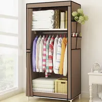 Students Dormitory Small Wardrobe Single Cloth Wardrobe Folding Portable Closet Clothing Storage Cabinet Home Furniture image