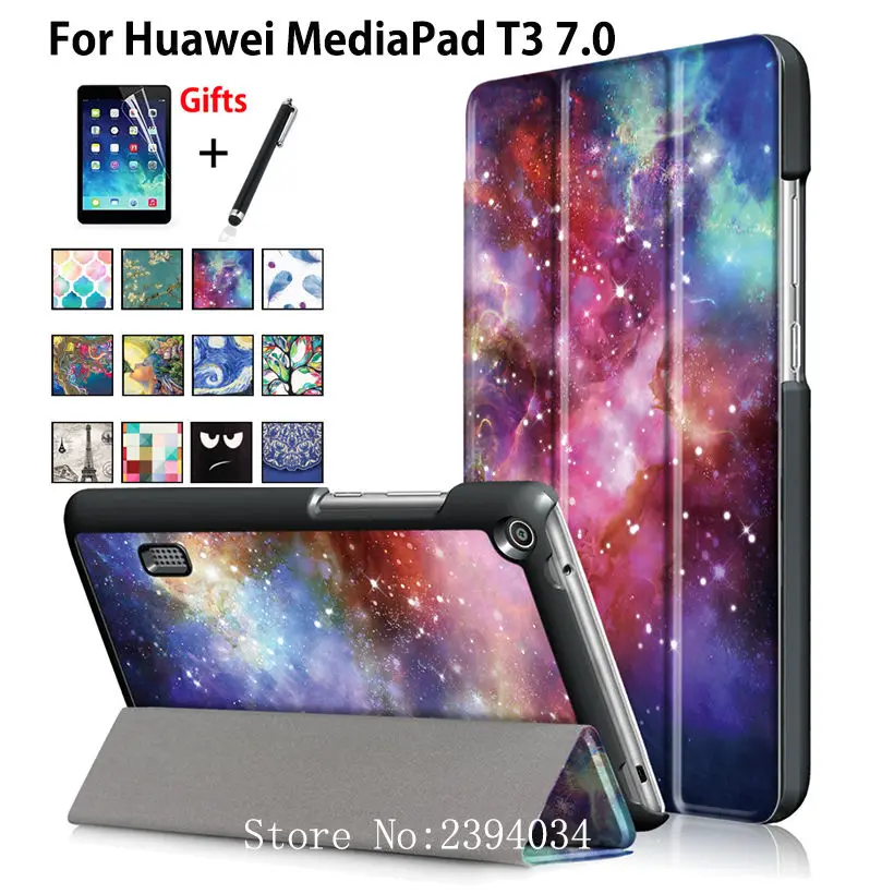 Модный чехол из искусственной кожи для Huawei MediaPad T3 7 0 дюйма умный чехол-подставка