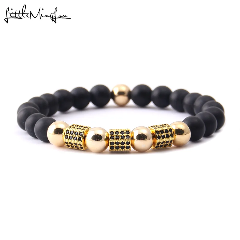 WML Natural stone luxury Bracelet Micro Pave 2 row CZ Column charm Scrub Beads men Bracelets & Bangles for women
WML Natural stone luxury Bracelet Micro Pave 2 row CZ Column charm Scrub Beads men Bracelets & Bangles for women