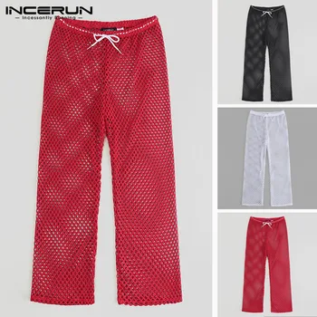 INCERUN Summer Transparent Mesh Men Pants Breathable Drawstring Leisure Sexy See Through Trousers Men Long Pants 2020 Plus Size 
INCERUN Summer Transparent Mesh Men Pants Breathable Drawstring Leisure Sexy See Through Trousers Men Long Pants 2020 Plus Size