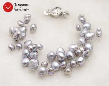 Qingmos Gray Natural Pearl 7.5" Bracelets for Women with 9 strands 6-9mm Baroque Pearl Starriness Jewelry Bracelets -bra404
Qingmos Gray Natural Pearl 7.5" Bracelets for Women with 9 strands 6-9mm Baroque Pearl Starriness Jewelry Bracelets -bra404