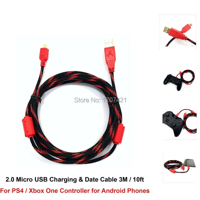 Hi-Speed 3M 10ft Micro USB To USB 2.0 Data Sync Charging Cable For PS4 For XBOX ONE Controller for Android Cellphone
Hi-Speed 3M 10ft Micro USB To USB 2.0 Data Sync Charging Cable For PS4 For XBOX ONE Controller for Android Cellphone