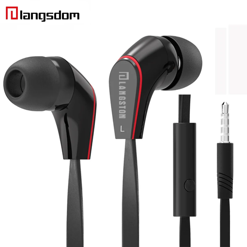 

Langsdom JM12 In-ear Metal Earphone 3.5mm Wired Earbuds Bass Stereo Noise Canceling Headsets With Microphone