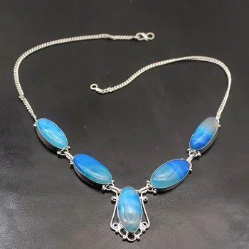Hermosa Fashion Jewelry Pure Blue BotswanaAgate Silver Color Chain Necklace 19 inch A374 Free Shipping
Hermosa Fashion Jewelry Pure Blue BotswanaAgate Silver Color Chain Necklace 19 inch A374 Free Shipping