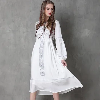 Boho Clothing Women 2017 High-end Autumn New Cotton Linen Dresses Bottoms Embroidery Long Sleeve oversized Dress Brand Retro
Boho Clothing Women 2017 High-end Autumn New Cotton Linen Dresses Bottoms Embroidery Long Sleeve oversized Dress Brand Retro