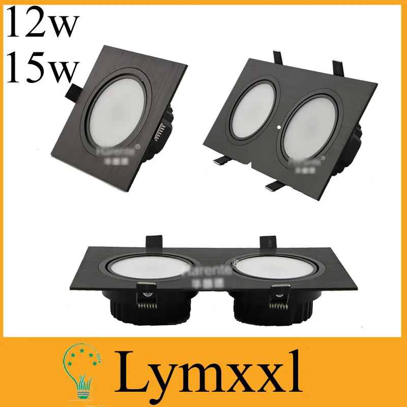 High Brightness Cob Led Downlights 12w 15w 2*12w /15w Square Led Fixture Ceiling Lamp Lights Black shell AC85-265V +Driver UL CE
High Brightness Cob Led Downlights 12w 15w 2*12w /15w Square Led Fixture Ceiling Lamp Lights Black shell AC85-265V +Driver UL CE