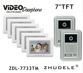 ZHUDELE Home Intercom System Doorbell Kits 7" LCD monitor Speakerphone Color Video Door Phone HD Camera support CCTV Camera 2V6
ZHUDELE Home Intercom System Doorbell Kits 7" LCD monitor Speakerphone Color Video Door Phone HD Camera support CCTV Camera 2V6