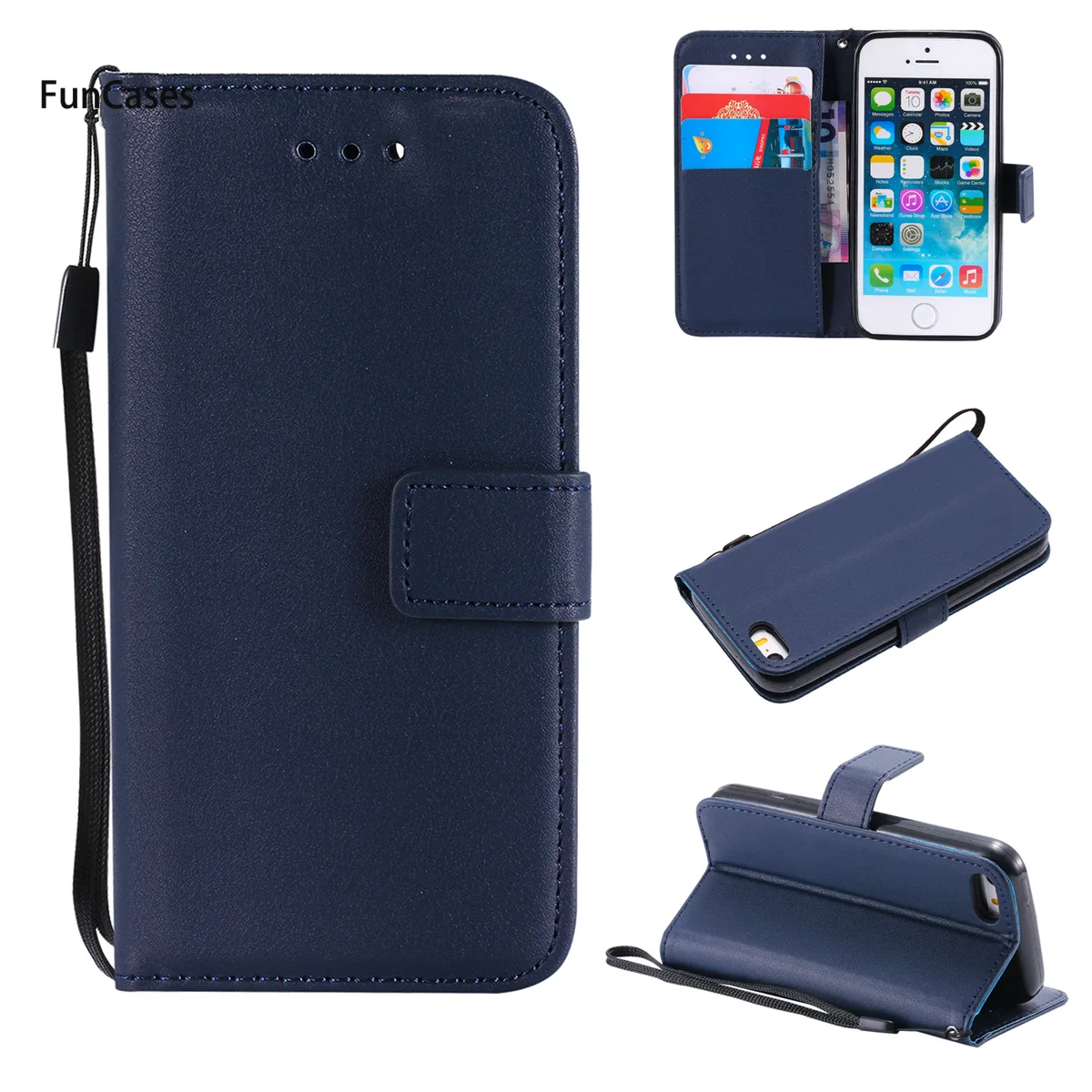 Colorful Wallet Phone Case sFor Estuche iPhone 5 Soft TPU Back Cover Capa Glitter Cellphone For 5S SE Telefono Bag | Мобильные