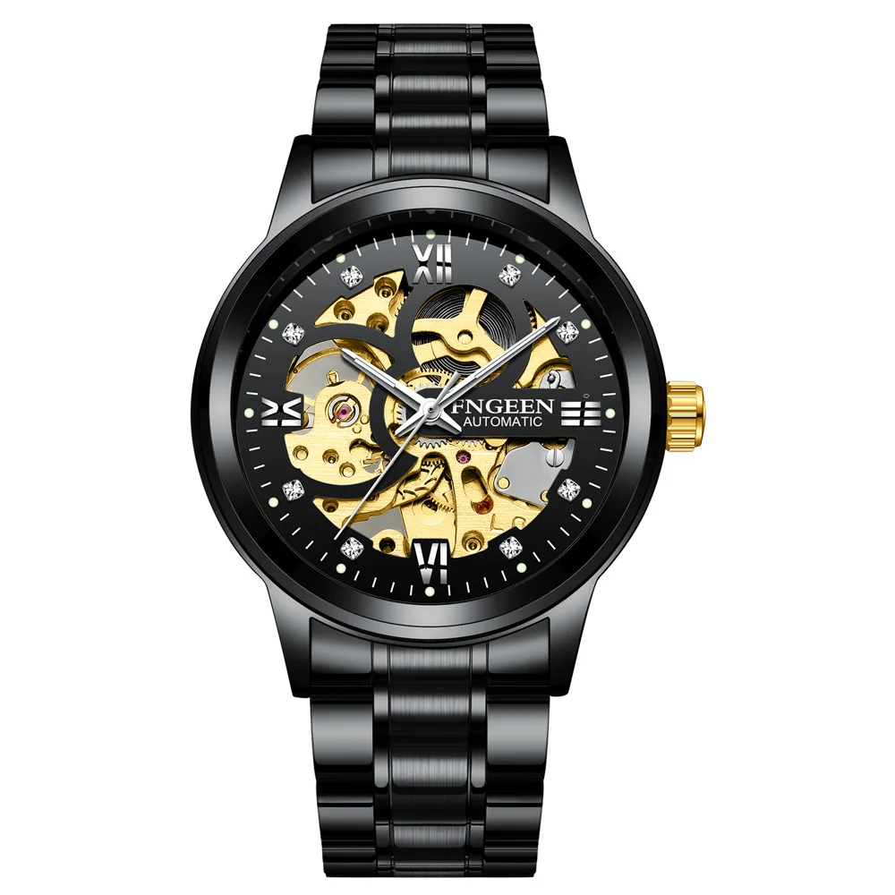 Automatic mechanical men's watch black diamond mens watches waterproof Can swim men business tourbillon hollow watch boy clock
Automatic mechanical men's watch black diamond mens watches waterproof Can swim men business tourbillon hollow watch boy clock