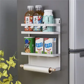 1 pc White Kitchen Storage Rack Refrigerator Multifunction Iron Magnetic Holder Shelf Organizer with Hooks for Snacks Spice Jars
1 pc White Kitchen Storage Rack Refrigerator Multifunction Iron Magnetic Holder Shelf Organizer with Hooks for Snacks Spice Jars