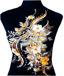 3D Three-dimensional embroidery flower yellow lace applique trim patches patches 43*33cm for dress DIY accessories
3D Three-dimensional embroidery flower yellow lace applique trim patches patches 43*33cm for dress DIY accessories