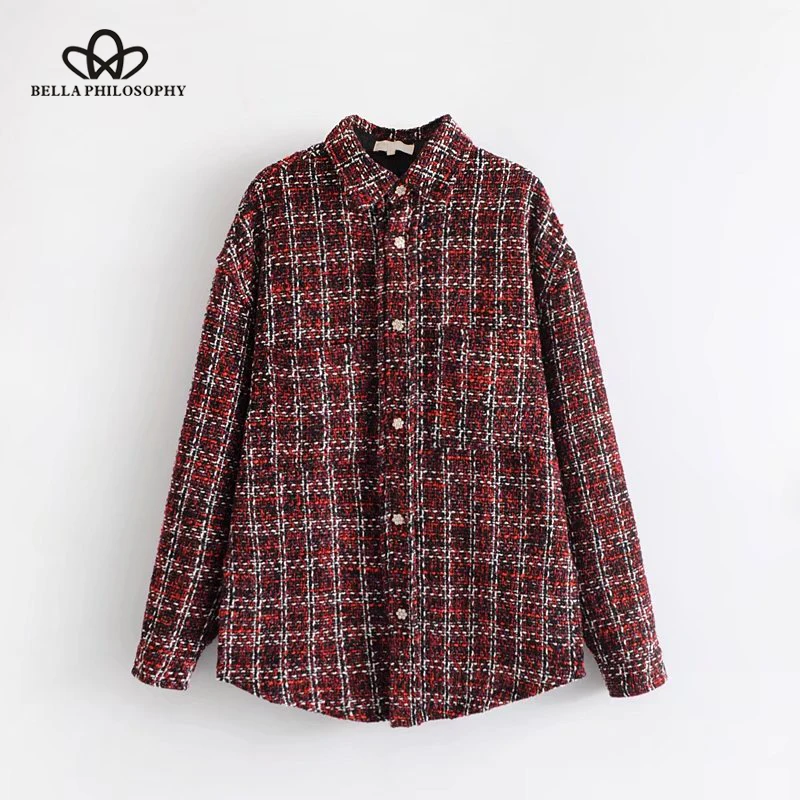 Bella Philosophy 2018 new women plaid jacket loose fashion braided jacket casual vintage single breasted red jacket for women
Bella Philosophy 2018 new women plaid jacket loose fashion braided jacket casual vintage single breasted red jacket for women