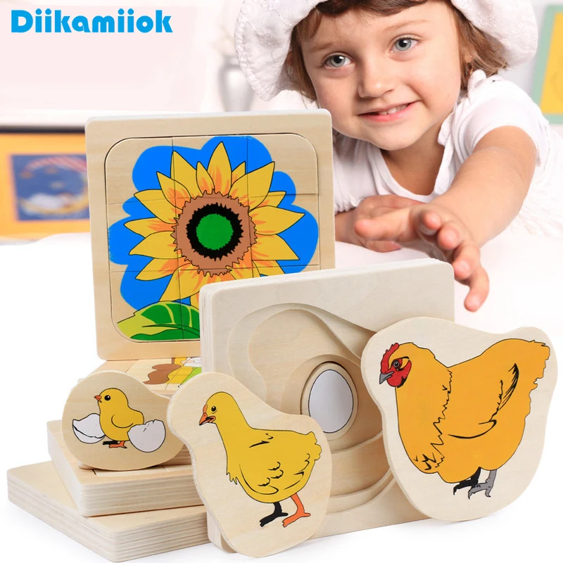 Creative Multi-layer Growth Process Puzzle Animal/ Plant Wooden Puzzles Kids Montessori Educational Learning Toys for Children
Creative Multi-layer Growth Process Puzzle Animal/ Plant Wooden Puzzles Kids Montessori Educational Learning Toys for Children