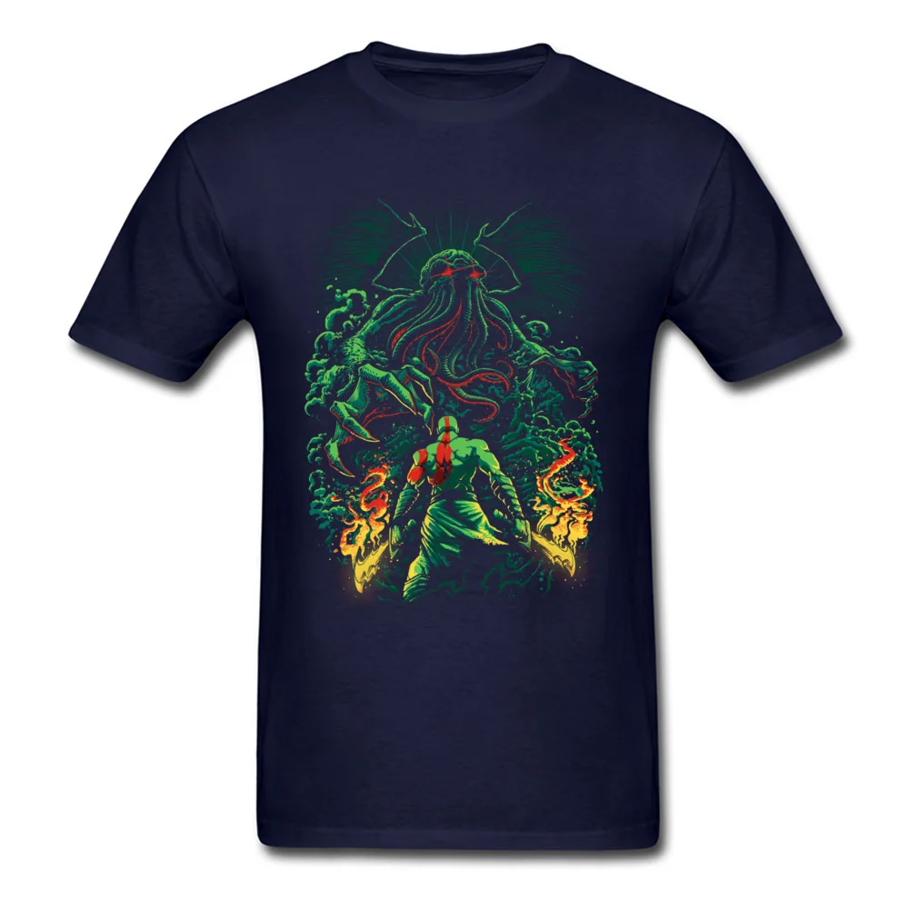 Prevailing Mens T-shirts O Neck Short Sleeve 100% Cotton Clash of the old gods Tops T Shirt Normal Sweatshirts Clash of the old gods navy