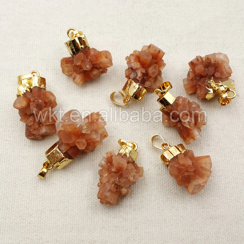 WT-P1084 Wholesale Natural Aragonite Crystal Pendant with Electroplated 24k Gold Beautiful flower-shaped vaterite Jewelry
WT-P1084 Wholesale Natural Aragonite Crystal Pendant with Electroplated 24k Gold Beautiful flower-shaped vaterite Jewelry