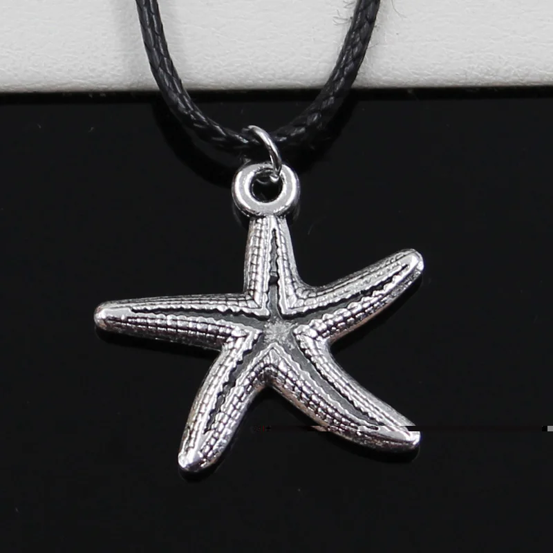 New Fashion Tibetan Silver Pendant marine starfish Necklace Choker Black Leather Cord Factory Price Handmade jewelry
New Fashion Tibetan Silver Pendant marine starfish Necklace Choker Black Leather Cord Factory Price Handmade jewelry