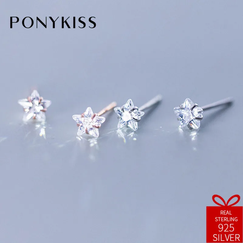 PONYKISS Trendy 100% 925 Sterling Silver Chic Zircon Star Stud Earrings Women Party Delicate Accessory Girl Birthday Cute Gift
PONYKISS Trendy 100% 925 Sterling Silver Chic Zircon Star Stud Earrings Women Party Delicate Accessory Girl Birthday Cute Gift
