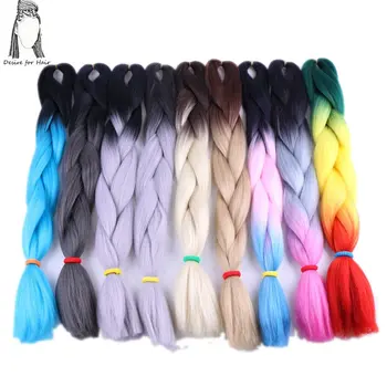 

Desire for hair 10packs per lot 24inch 100g heat resistant synthetic ombre braiding hair extensions for small box braids making