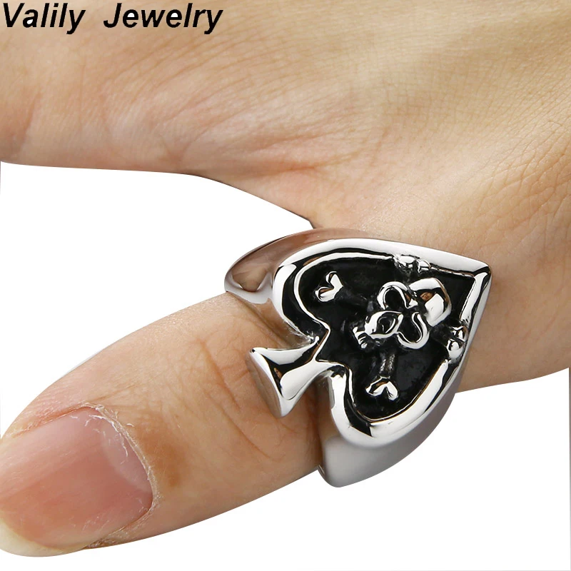 Valily Jewelry Men's Skull Ring Vintage Gothic Skull Biker Tribe Ace of Spades Stainless Steel Finger band Ring For Men Women
Valily Jewelry Men's Skull Ring Vintage Gothic Skull Biker Tribe Ace of Spades Stainless Steel Finger band Ring For Men Women