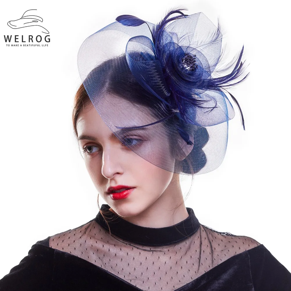WELROG Cocktail Wedding Party Church Hats Headwear Fashion Mesh Flower Feather Top Caps Women Chic Sinamay Fascinator Hat
WELROG Cocktail Wedding Party Church Hats Headwear Fashion Mesh Flower Feather Top Caps Women Chic Sinamay Fascinator Hat