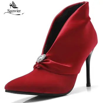 Sgesvier Autumn Ankle Boots Women Sexy Thin Heel Shoes Fashion Pointed Toe High Heels For Ladies Party Wedding Shoes OX824
Sgesvier Autumn Ankle Boots Women Sexy Thin Heel Shoes Fashion Pointed Toe High Heels For Ladies Party Wedding Shoes OX824