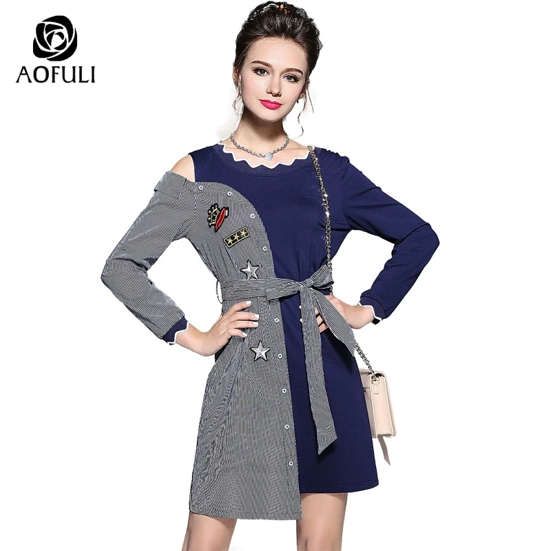 L- 5XL Runway Design Striped Asymmetrical Dresses With Belt Embroidery Autumn Openwork Long Sleeve Plus Size Dress B5750
L- 5XL Runway Design Striped Asymmetrical Dresses With Belt Embroidery Autumn Openwork Long Sleeve Plus Size Dress B5750