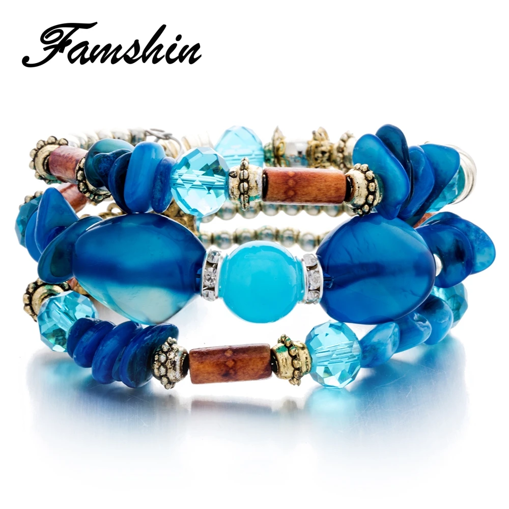 FAMSHIN Boho Multilayer Resin Stone Bracelet & Bangles Woman Vintage Long Cuff Bracelets for Women Pulseras Fashion Ethnic Gifts
FAMSHIN Boho Multilayer Resin Stone Bracelet & Bangles Woman Vintage Long Cuff Bracelets for Women Pulseras Fashion Ethnic Gifts