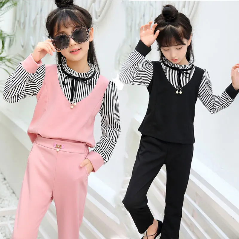 2018 Girls Autumn Spring Striped Clothes Sets Long Sleeve Top+Pants 2pcs Clothing Set Girls School Princess Perform Clothing Set 
2018 Girls Autumn Spring Striped Clothes Sets Long Sleeve Top+Pants 2pcs Clothing Set Girls School Princess Perform Clothing Set