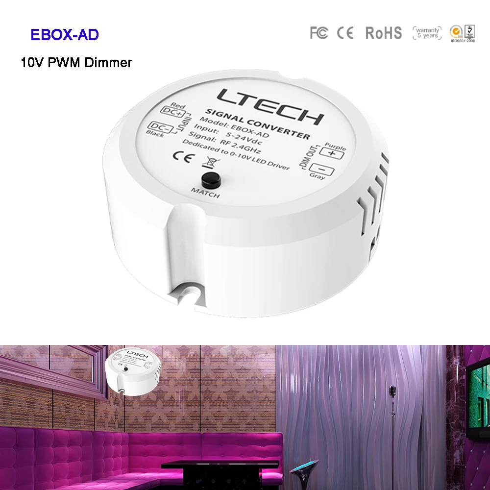 LTECH 10V PWM Dimmer EBOX-AD DC5V~24V 2.4GHz RF 0-10V Output Wireless Module led lamp light controller Free shipping
LTECH 10V PWM Dimmer EBOX-AD DC5V~24V 2.4GHz RF 0-10V Output Wireless Module led lamp light controller Free shipping