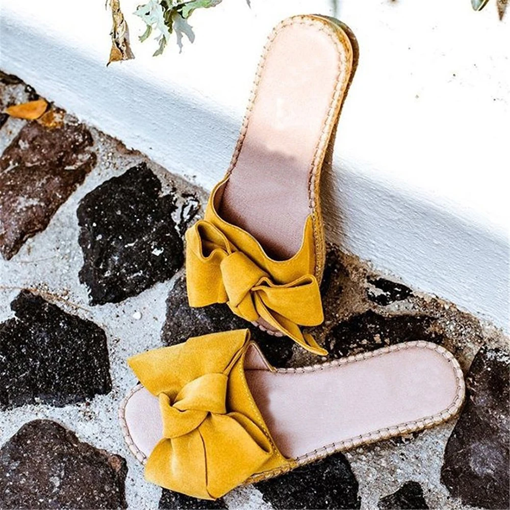 WENYUJH New Flock Bow Tie Torridity Outdoor Women's Slippers Beach Flat Open Toe Female -flops Shoes
WENYUJH New Flock Bow Tie Torridity Outdoor Women's Slippers Beach Flat Open Toe Female -flops Shoes