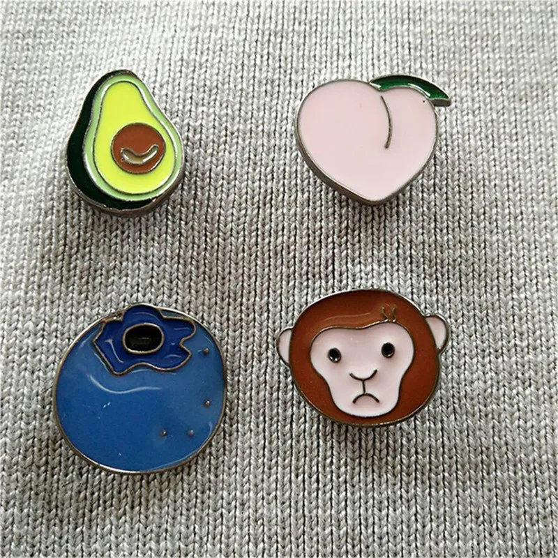 New cute fashion simple drop glazed monkey peach avocado blueberry brooch collar needle jewelry