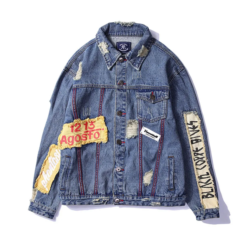 Men's Jacket Original Hole Printed Loose Coat Denim Jacket Cardigan High Quality Hip Hop Bomber Jackets Chamarras Para Hombre
Men's Jacket Original Hole Printed Loose Coat Denim Jacket Cardigan High Quality Hip Hop Bomber Jackets Chamarras Para Hombre