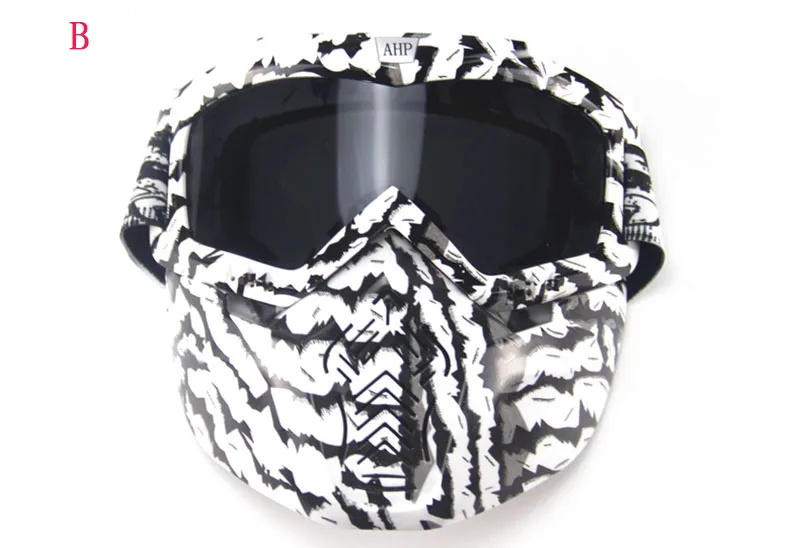 Модульная маска со съемными очками и фильтром для рта идеально подходит для мотоциклетного полушлема с открытым лицом или винтажных шлемов
Модульная маска со съемными очками и фильтром для рта идеально подходит для мотоциклетного полушлема с открытым лицом или винтажных шлемов