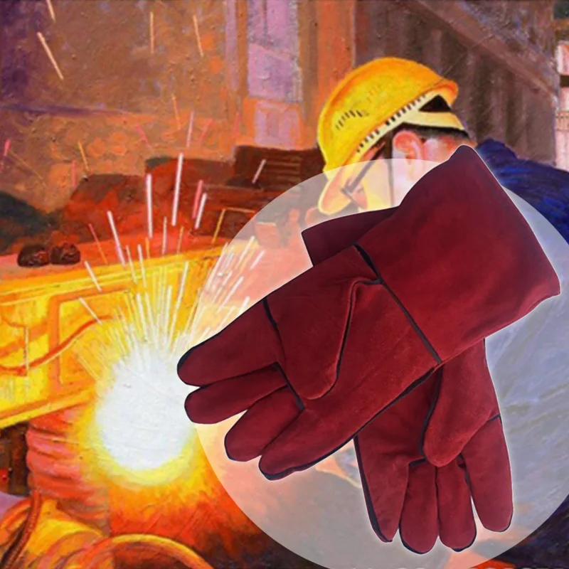 HEAVY DUTY Welding Gloves Arc Tig Mig Welder Heat Resistant Leather Stoves Fire Red Garden Protective Barbecue Gloves
HEAVY DUTY Welding Gloves Arc Tig Mig Welder Heat Resistant Leather Stoves Fire Red Garden Protective Barbecue Gloves