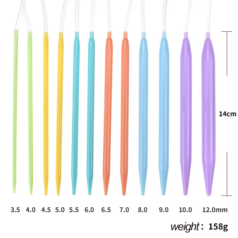 New 12 Sizes 80cm Knitting Needles 3.5mm-12mm Circular Knitting Needles For Women Yarn Weave Craft Tools (5)