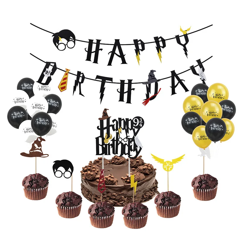 Harri Potter Happy Birthday Garland Cake Topper Latex Balloons for Birthday Party Decoration Hanging Bunting Banner Kids Favors
Harri Potter Happy Birthday Garland Cake Topper Latex Balloons for Birthday Party Decoration Hanging Bunting Banner Kids Favors