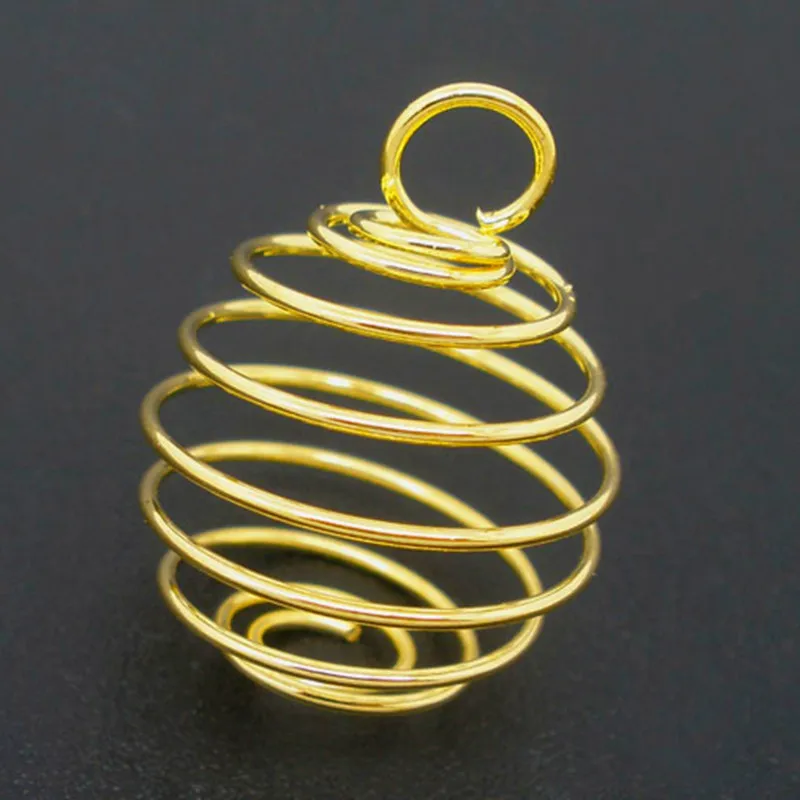 50Pcs DIY Spiral Bead Cages Charms Pendants Breloque Jewelry Making 18x15mm, Color Gold/Silver Plated/Silver Tone
50Pcs DIY Spiral Bead Cages Charms Pendants Breloque Jewelry Making 18x15mm, Color Gold/Silver Plated/Silver Tone
