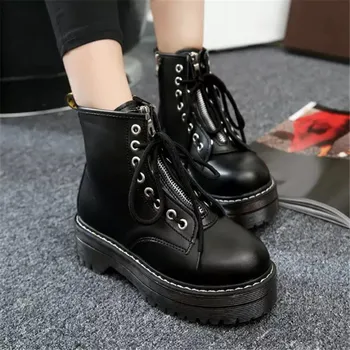 COOTELILI Fashion Zipper Flat Shoes Woman High Heel Platform PU Leather Boots Lace up Women Shoes Ankle Boots Girls 35-40
COOTELILI Fashion Zipper Flat Shoes Woman High Heel Platform PU Leather Boots Lace up Women Shoes Ankle Boots Girls 35-40