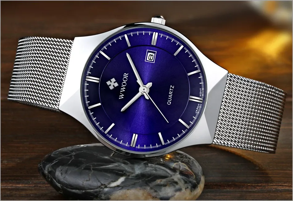 WWOOR Ultra thin Fashion Male Wristwatch Top Brand Luxury Business Watches Waterproof Scratch-resistant Men Watch Clock (39)