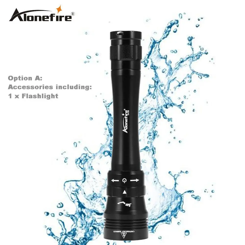 AloneFire DV38 XM-L2 26650 LED Flashlight Underwater Expert Diving FlashLight Dive Torch Waterproof Light Lamp
AloneFire DV38 XM-L2 26650 LED Flashlight Underwater Expert Diving FlashLight Dive Torch Waterproof Light Lamp