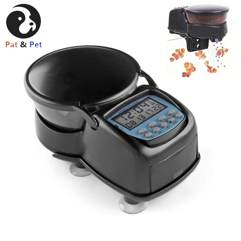 

Auto Timer Setting Fish Feeder, Mini Fish Tank Programmable Timer with LCD Display &Suction Cups For Weekend / Holiday